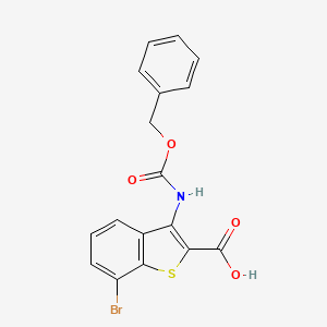 molecular formula C17H12BrNO4S B2359985 7-Bromo-3-(phenylmethoxycarbonylamino)-1-benzothiophene-2-carboxylic acid CAS No. 2287272-61-9