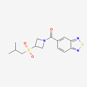 molecular formula C14H17N3O3S2 B2359986 Benzo[c][1,2,5]thiadiazol-5-yl(3-(isobutylsulfonyl)azetidin-1-yl)methanone CAS No. 1797692-31-9