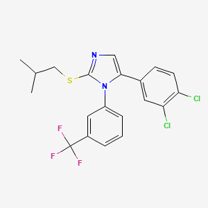 molecular formula C20H17Cl2F3N2S B2359987 5-(3,4-dichlorophenyl)-2-(isobutylthio)-1-(3-(trifluoromethyl)phenyl)-1H-imidazole CAS No. 1226431-05-5