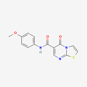 molecular formula C14H11N3O3S B2359988 N-(4-methoxyphenyl)-5-oxo-5H-[1,3]thiazolo[3,2-a]pyrimidine-6-carboxamide CAS No. 851944-00-8