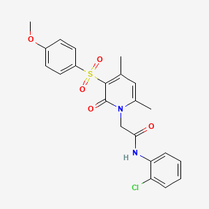 molecular formula C22H21ClN2O5S B2359997 N-(2-Chlorphenyl)-2-(3-((4-Methoxyphenyl)sulfonyl)-4,6-dimethyl-2-oxopyridin-1(2H)-yl)acetamid CAS No. 946215-76-5