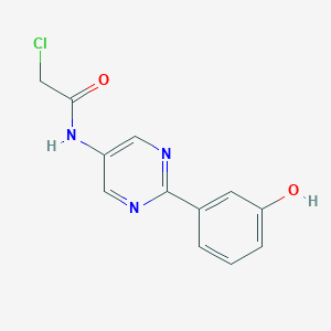 molecular formula C12H10ClN3O2 B2360002 2-Chloro-N-[2-(3-hydroxyphenyl)pyrimidin-5-yl]acetamide CAS No. 2411219-59-3