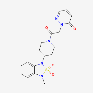 molecular formula C18H21N5O4S B2360013 2-(2-(4-(3-methyl-2,2-dioxidobenzo[c][1,2,5]thiadiazol-1(3H)-yl)piperidin-1-yl)-2-oxoethyl)pyridazin-3(2H)-one CAS No. 2034297-27-1