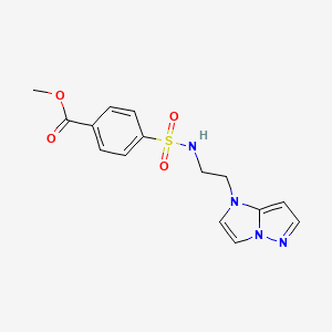 molecular formula C15H16N4O4S B2360017 methyl 4-(N-(2-(1H-imidazo[1,2-b]pyrazol-1-yl)ethyl)sulfamoyl)benzoate CAS No. 1795300-24-1