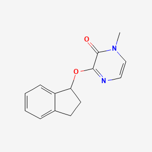 molecular formula C14H14N2O2 B2360029 3-(2,3-二氢-1H-茚满-1-氧基)-1-甲基-1,2-二氢吡嗪-2-酮 CAS No. 2201354-43-8
