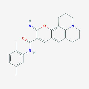 molecular formula C24H25N3O2 B2360051 N-(2,5-dimethylphenyl)-4-imino-3-oxa-13-azatetracyclo[7.7.1.0^{2,7}.0^{13,17}]heptadeca-1,5,7,9(17)-tetraene-5-carboxamide CAS No. 902507-53-3