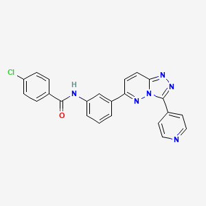 molecular formula C23H15ClN6O B2360063 4-氯-N-(3-(3-(吡啶-4-基)-[1,2,4]三唑并[4,3-b]哒嗪-6-基)苯基)苯甲酰胺 CAS No. 891114-39-9