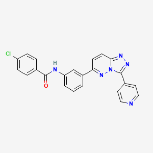 molecular formula C23H15ClN6O B2360063 4-cloro-N-(3-(3-(piridin-4-il)-[1,2,4]triazolo[4,3-b]piridazin-6-il)fenil)benzamida CAS No. 891114-39-9