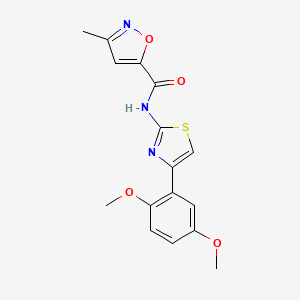 molecular formula C16H15N3O4S B2360078 N-(4-(2,5-二甲氧基苯基)噻唑-2-基)-3-甲基异恶唑-5-甲酰胺 CAS No. 930408-16-5
