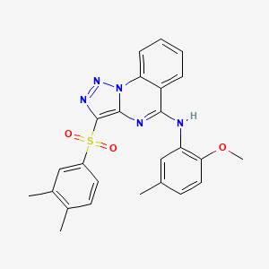 molecular formula C25H23N5O3S B2360079 3-[(3,4-二甲基苯基)磺酰基]-N-(2-甲氧基-5-甲基苯基)[1,2,3]三唑并[1,5-a]喹唑啉-5-胺 CAS No. 872197-49-4