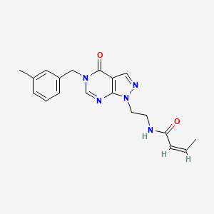 (Z)-N-(2-(5-(3-methylbenzyl)-4-oxo-4,5-dihydro-1H-pyrazolo[3,4-d]pyrimidin-1-yl)ethyl)but-2-enamide