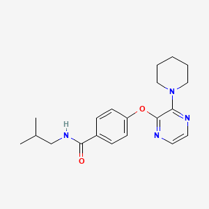 molecular formula C20H26N4O2 B2360094 N-isobutyl-4-[(3-piperidin-1-ylpyrazin-2-yl)oxy]benzamide CAS No. 1326827-10-4