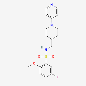molecular formula C18H22FN3O3S B2360097 5-fluoro-2-methoxy-N-((1-(pyridin-4-yl)piperidin-4-yl)methyl)benzenesulfonamide CAS No. 2034503-53-0