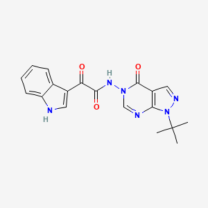 molecular formula C19H18N6O3 B2360101 N-(1-tert-butyl-4-oxopyrazolo[3,4-d]pyrimidin-5-yl)-2-(1H-indol-3-yl)-2-oxoacetamide CAS No. 941882-87-7