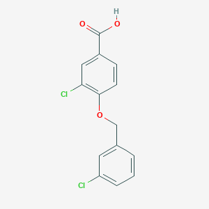 molecular formula C14H10Cl2O3 B2360102 3-氯-4-[(3-氯苯基)甲氧基]苯甲酸 CAS No. 1002970-32-2