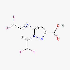 molecular formula C9H5F4N3O2 B2360106 5,7-双(二氟甲基)吡唑并[1,5-a]嘧啶-2-羧酸 CAS No. 438227-84-0