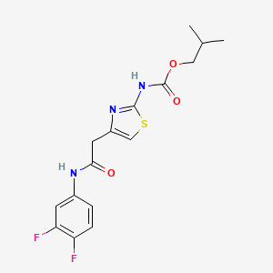 molecular formula C16H17F2N3O3S B2360128 Isobutyl (4-(2-((3,4-difluorophenyl)amino)-2-oxoethyl)thiazol-2-yl)carbamate CAS No. 946314-79-0