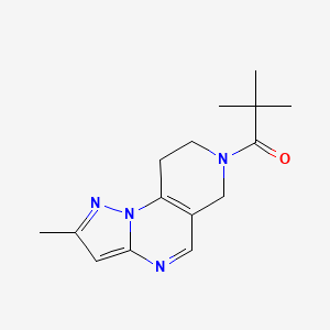 molecular formula C15H20N4O B2360130 2,2-Dimethyl-1-(4-methyl-2,3,7,11-tetrazatricyclo[7.4.0.02,6]trideca-1(9),3,5,7-tetraen-11-yl)propan-1-one CAS No. 1798040-26-2
