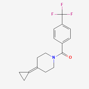 molecular formula C16H16F3NO B2360132 (4-Cyclopropylidenepiperidin-1-yl)(4-(trifluoromethyl)phenyl)methanone CAS No. 2097922-46-6