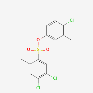 molecular formula C15H13Cl3O3S B2360136 (4-Chloro-3,5-dimethylphenyl) 4,5-dichloro-2-methylbenzenesulfonate CAS No. 2305565-32-4