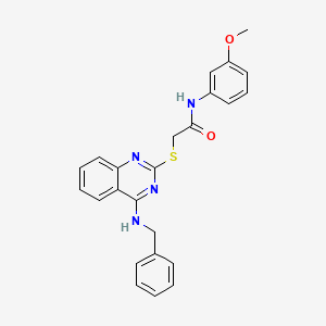 molecular formula C24H22N4O2S B2360145 2-[4-(benzylamino)quinazolin-2-yl]sulfanyl-N-(3-methoxyphenyl)acetamide CAS No. 422531-90-6