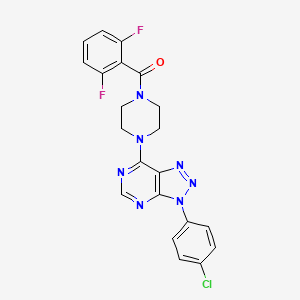molecular formula C21H16ClF2N7O B2360146 (4-(3-(4-氯苯基)-3H-[1,2,3]三唑并[4,5-d]嘧啶-7-基)哌嗪-1-基)(2,6-二氟苯基)甲苯酮 CAS No. 920228-72-4