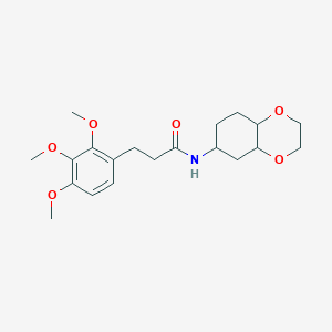 molecular formula C20H29NO6 B2360149 N-(八氢苯并[b][1,4]二噁英-6-基)-3-(2,3,4-三甲氧基苯基)丙酰胺 CAS No. 1902926-06-0