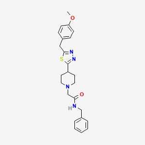 molecular formula C24H28N4O2S B2360153 N-benzyl-2-(4-(5-(4-methoxybenzyl)-1,3,4-thiadiazol-2-yl)piperidin-1-yl)acetamide CAS No. 1251706-24-7
