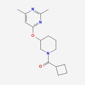 molecular formula C16H23N3O2 B2360155 环丁基(3-((2,6-二甲基嘧啶-4-基)氧基)哌啶-1-基)甲酮 CAS No. 2034431-41-7
