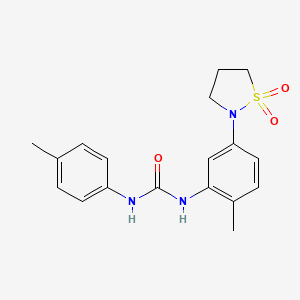 molecular formula C18H21N3O3S B2360156 1-(5-(1,1-Dioxidoisothiazolidin-2-yl)-2-methylphenyl)-3-(p-tolyl)urea CAS No. 1203238-35-0