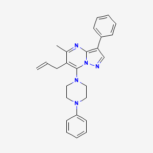 molecular formula C26H27N5 B2360165 6-Allyl-5-methyl-3-phenyl-7-(4-phenylpiperazin-1-yl)pyrazolo[1,5-a]pyrimidine CAS No. 900262-26-2