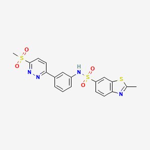 molecular formula C19H16N4O4S3 B2360169 2-methyl-N-(3-(6-(methylsulfonyl)pyridazin-3-yl)phenyl)benzo[d]thiazole-6-sulfonamide CAS No. 921540-58-1