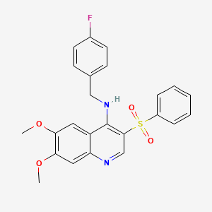 molecular formula C24H21FN2O4S B2360190 N-(4-fluorobenzyl)-6,7-dimethoxy-3-(phenylsulfonyl)quinolin-4-amine CAS No. 895642-84-9