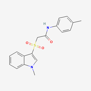 2-(1-methylindol-3-yl)sulfonyl-N-(4-methylphenyl)acetamide