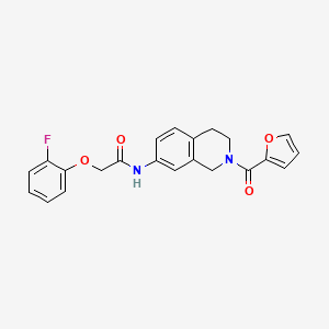 molecular formula C22H19FN2O4 B2360195 2-(2-fluorophenoxy)-N-(2-(furan-2-carbonyl)-1,2,3,4-tetrahydroisoquinolin-7-yl)acetamide CAS No. 955687-78-2