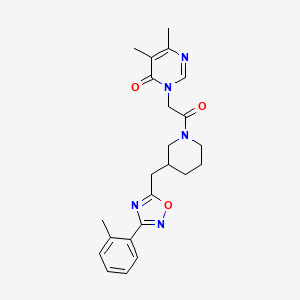 5,6-dimethyl-3-(2-oxo-2-(3-((3-(o-tolyl)-1,2,4-oxadiazol-5-yl)methyl)piperidin-1-yl)ethyl)pyrimidin-4(3H)-one