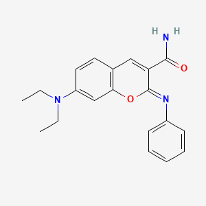 molecular formula C20H21N3O2 B2360202 (2Z)-7-(diethylamino)-2-(phenylimino)-2H-chromene-3-carboxamide CAS No. 161554-59-2