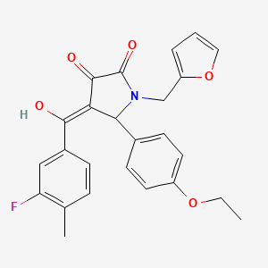 molecular formula C25H22FNO5 B2360209 5-(4-ethoxyphenyl)-4-(3-fluoro-4-methylbenzoyl)-1-(2-furylmethyl)-3-hydroxy-1,5-dihydro-2H-pyrrol-2-one CAS No. 865593-20-0