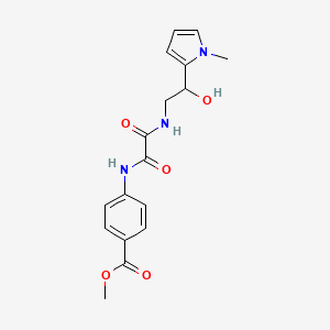 molecular formula C17H19N3O5 B2360211 methyl 4-(2-((2-hydroxy-2-(1-methyl-1H-pyrrol-2-yl)ethyl)amino)-2-oxoacetamido)benzoate CAS No. 1396885-30-5