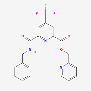 molecular formula C21H16F3N3O3 B2360212 2-Pyridinylmethyl 6-[(benzylamino)carbonyl]-4-(trifluoromethyl)-2-pyridinecarboxylate CAS No. 1209118-44-4