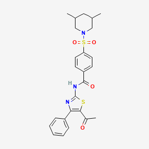 molecular formula C25H27N3O4S2 B2360213 N-(5-acetyl-4-phenylthiazol-2-yl)-4-((3,5-dimethylpiperidin-1-yl)sulfonyl)benzamide CAS No. 361167-50-2