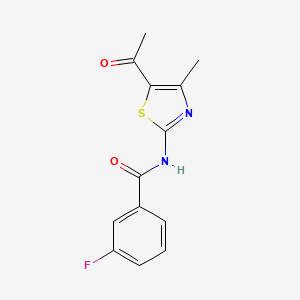 molecular formula C13H11FN2O2S B2360215 N-(5-acetyl-4-methylthiazol-2-yl)-3-fluorobenzamide CAS No. 330201-45-1