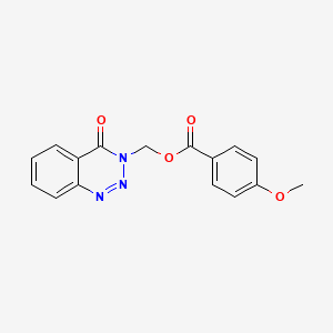 molecular formula C16H13N3O4 B2360223 (4-oxobenzo[d][1,2,3]triazin-3(4H)-yl)methyl 4-methoxybenzoate CAS No. 454215-01-1