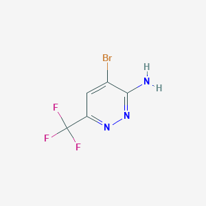 molecular formula C5H3BrF3N3 B2360227 4-溴-6-(三氟甲基)嘧啶-3-胺 CAS No. 1310918-29-6