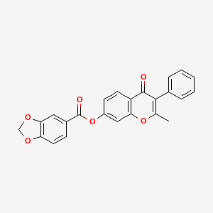 2-methyl-4-oxo-3-phenyl-4H-chromen-7-yl 1,3-benzodioxole-5-carboxylate