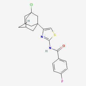 molecular formula C20H20ClFN2OS B2360253 N-[4-(3-chloro-1-adamantyl)-1,3-thiazol-2-yl]-4-fluorobenzamide CAS No. 536736-62-6