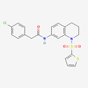 2-(4-chlorophenyl)-N-(1-(thiophen-2-ylsulfonyl)-1,2,3,4-tetrahydroquinolin-7-yl)acetamide