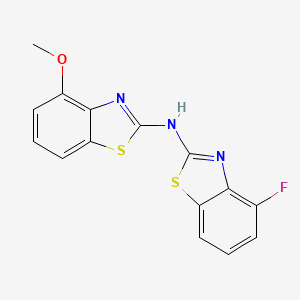 molecular formula C15H10FN3OS2 B2360256 4-氟-N-(4-甲氧基苯并[d]噻唑-2-基)苯并[d]噻唑-2-胺 CAS No. 862974-31-0