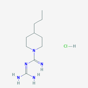 molecular formula C10H22ClN5 B2360257 N-(4-propylpiperidine-1-carboximidoyl)guanidine hydrochloride CAS No. 1909304-94-4