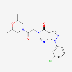 molecular formula C19H20ClN5O3 B2360263 1-(3-chlorophenyl)-5-(2-(2,6-dimethylmorpholino)-2-oxoethyl)-1H-pyrazolo[3,4-d]pyrimidin-4(5H)-one CAS No. 895019-77-9